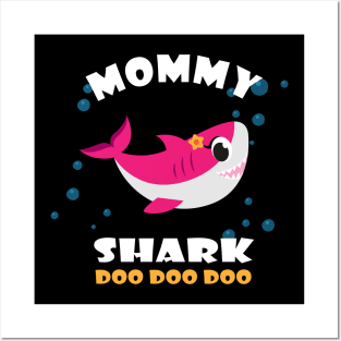 Mommy Shark Funny Mother's Day Gift for Women Birthday T-Shirt Posters and Art